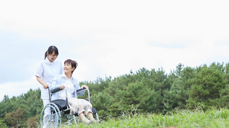 車椅子で散歩